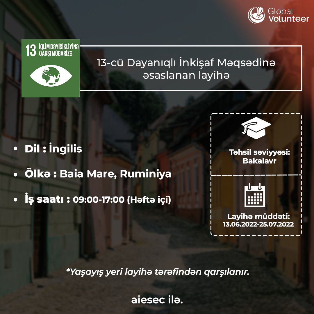 AIESECAZE's tweet photo. 📌Global Volunteer layihə postu! https://t.co/sZeRhBEQZY