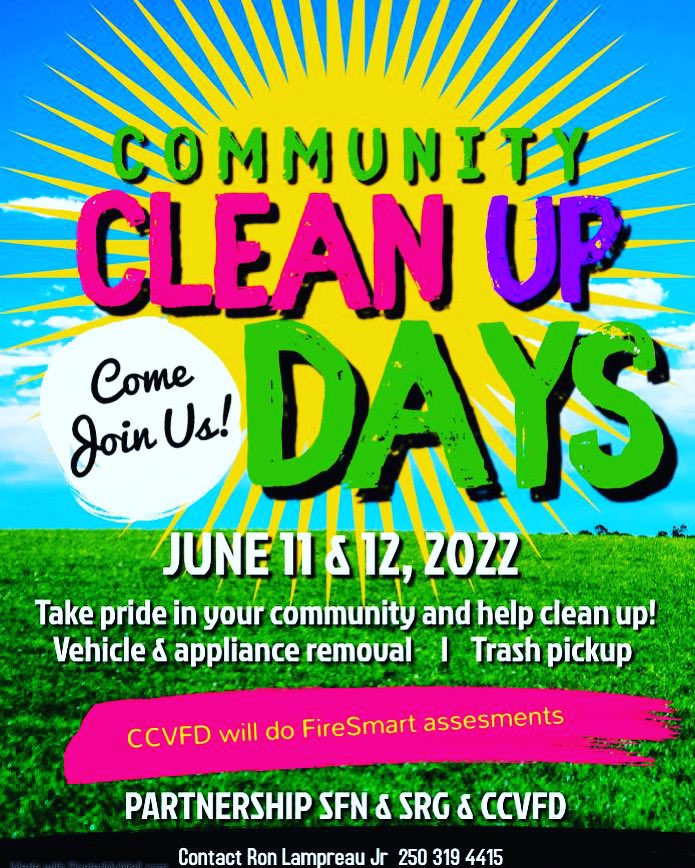 CCVFD15's tweet photo. We have decided to push back the Community Clean up to June 11th and 12th. 

June 11th we will be in Louis Creek and Chu Chua as far north as The SRLLP Chu Chua Office. 

June 12th we will be North of the SRLLP Chu Chua Office to the Northern Boundary of Chu Chua. 

Ron Jr. https://t.co/WQFzVOreEm