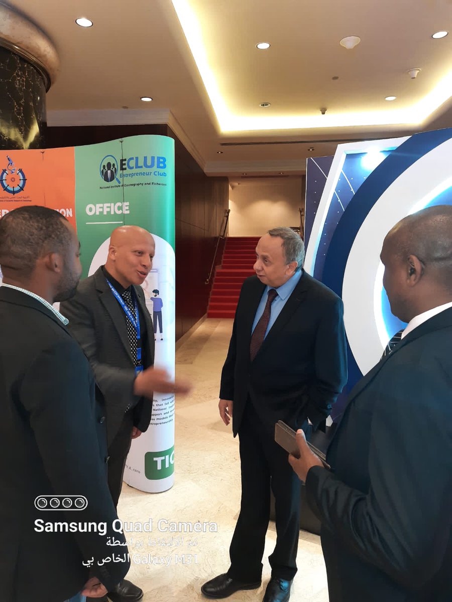 pthoya's tweet photo. With my boss, Prof. Njiru,
Prof. Hamouda,President of National Institute of Oceanography and Fisheries(NIOF) &amp; Dr. Mahamoud from NIOF. @KmfriResearch Has renewed a collaboration agreement with NIOF that will enhance, Scientific collaboration btwn the two Institutions. @NWambiji https://t.co/y5f4pLBhob