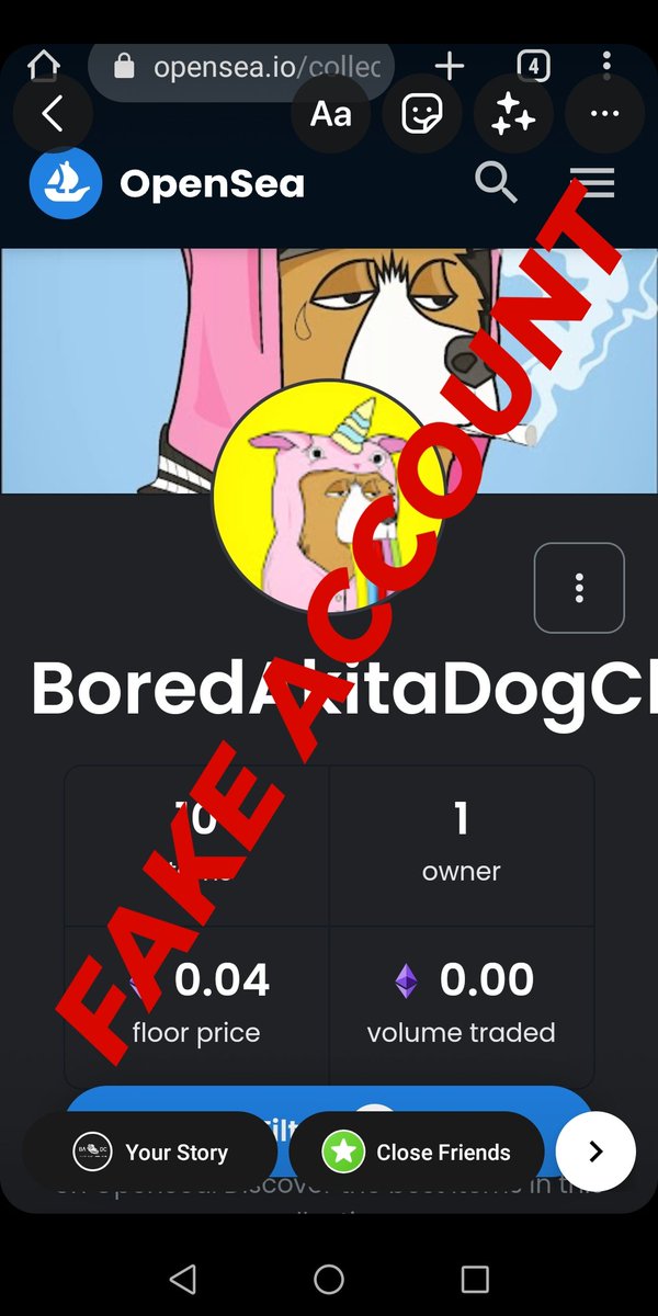 BADC_NFT's tweet photo. Taking it as a complement really but DO NOT BUY FROM THIS OPEN SEA ACCOUNT ITS FAKE AND SCAMMERS! THERE ARE TWO Gs IN DOGG CLUB. DONT BE A FOOL https://t.co/oqCbdF4wDL