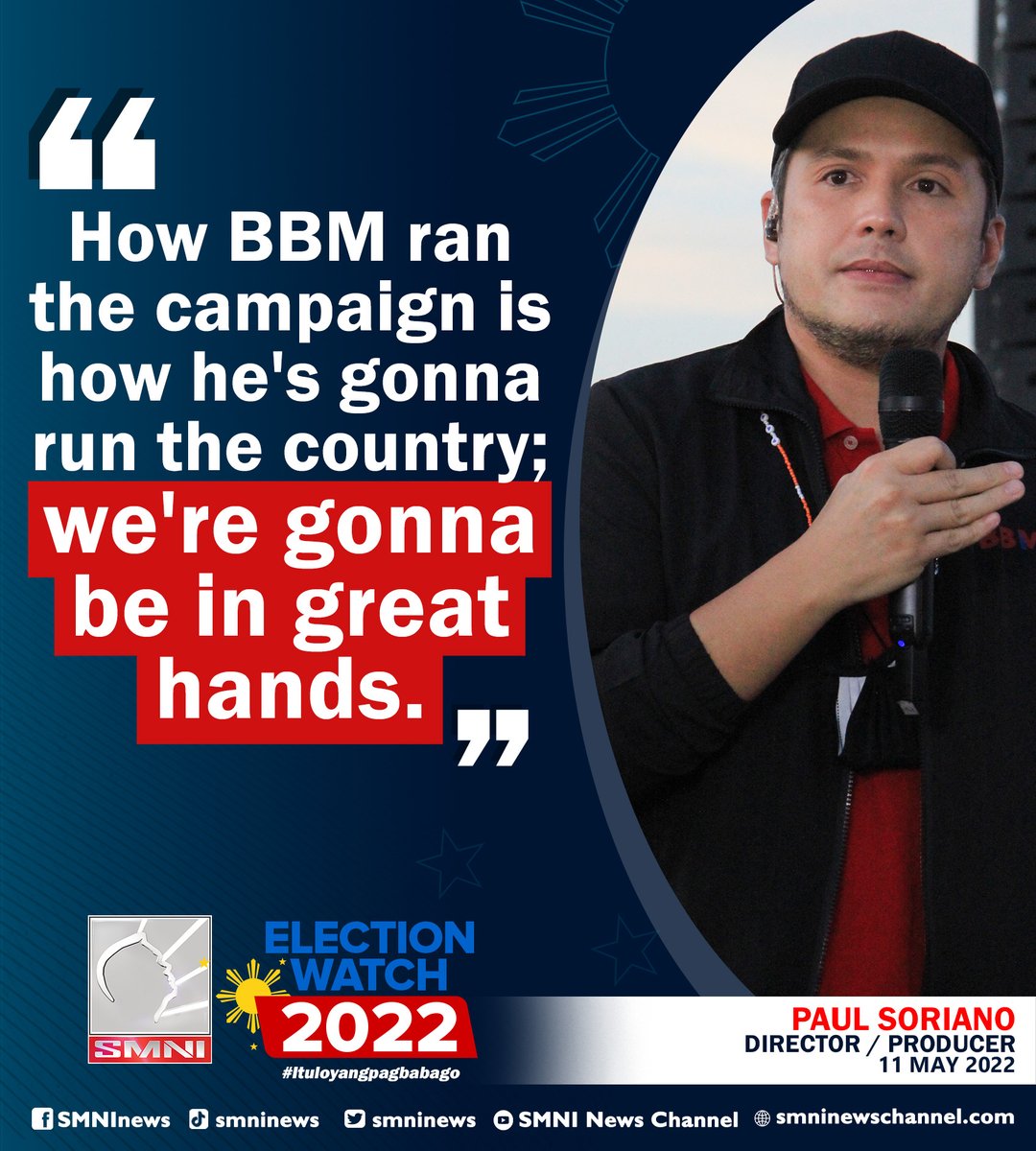smninews's tweet photo. Direk Paul: We're gonna be in great hands

#SMNIElectionWatch2022 
#YourVoteMatters  
#ItuloyAngPagbabago https://t.co/L8Us4o3YUm
