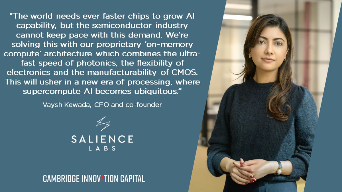 We’re pleased to announce our latest investment from our second fund, @saliencelabs whose $11.5m seed funding round was co-led by CIC and @OxSciences #photoniccomputing #AI Read: bit.ly/3N7PmDs