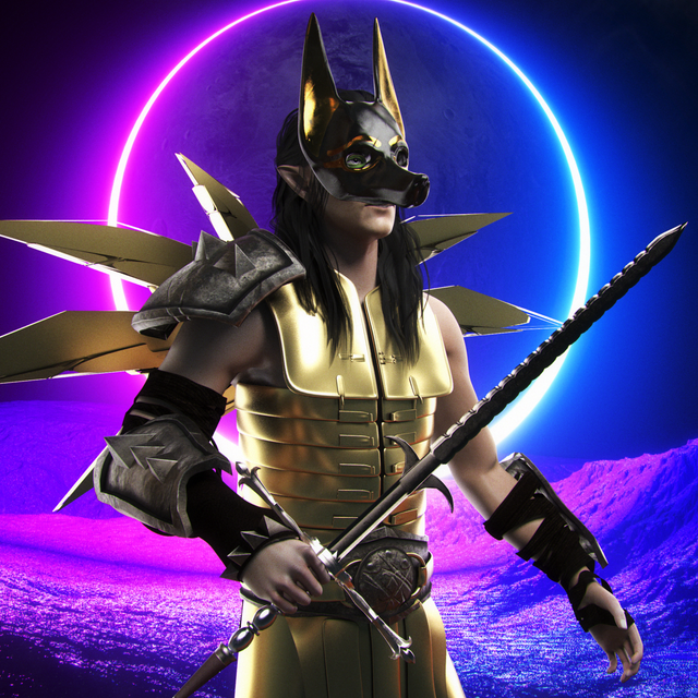 CryptoPablo84's tweet photo. @InvokersNFT #InvokersElves ⚔️ !! Love it!! The background, the mask, the armor, the sword... :D https://t.co/kM54RQzrzN