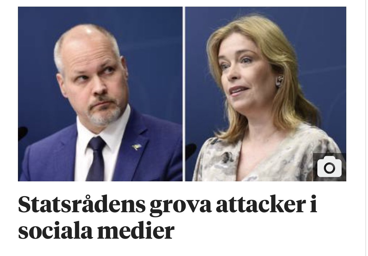 RichardHerrey's tweet photo. En sammanfattning av hur totalt skrupellöst två ministrar agerar på sociala medier. 
Varav en är vice statsminister och justitieminister. Sanning och respekt läggs åt sidan för ovärdig smutskastning och personliga attacker. @varldenidag https://t.co/G0M0NXoeVV https://t.co/uk4dlVM0GG