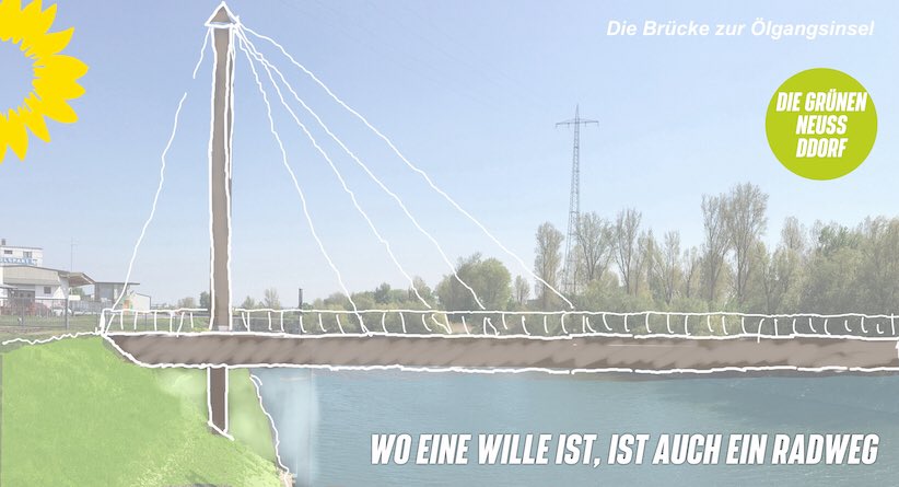 gruene04's tweet photo. WO EIN WILLE IST,IST AUCH EIN RADWEG, für die Verkehrswende möchten wir neu und bessere Radwege für Pendler*innen gestalten, so auch zwischen #Neuss und #Düsseldorf, mit beiden Stimmen #Grün wählen #ltwnrw22 @Engstfelder @MonaNeubaur @grueneddorf https://t.co/EtrpIq1M0B