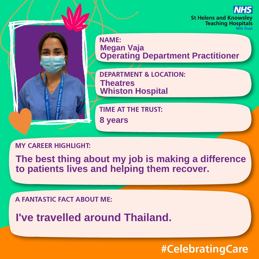 🧡💚 Happy Operating Department Practitioners' Day to Megan. Thank you for all the support you provide to our patients and your colleagues in theatres. 💙💜 #TeamSTHK #CelebratingCare #ODPday