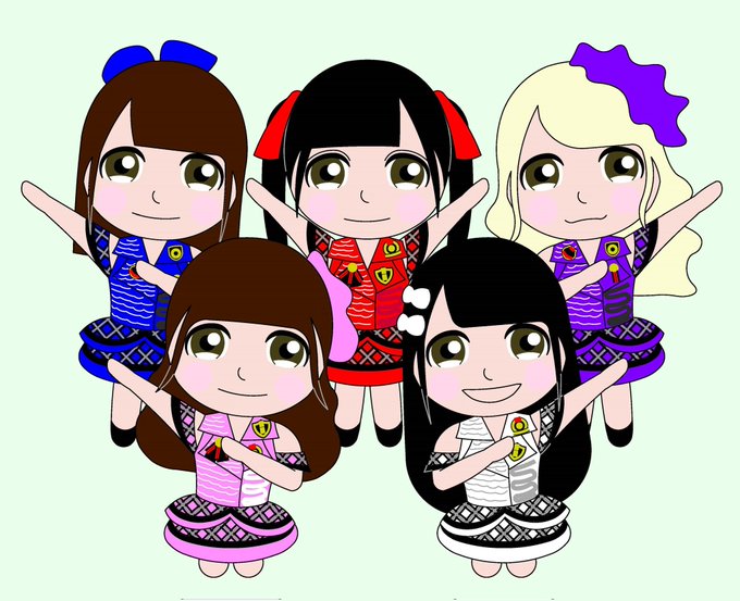 5人verのtwitterイラスト検索結果