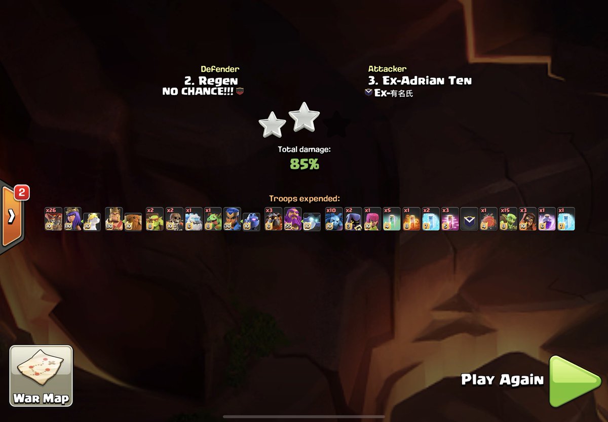 OpRegenz's tweet photo. Clashmstrs Q3 highlights, went 1/3 on offence with one time fail, and 1/3 on defence… 🥲😭 https://t.co/F9i22pj7Fv
