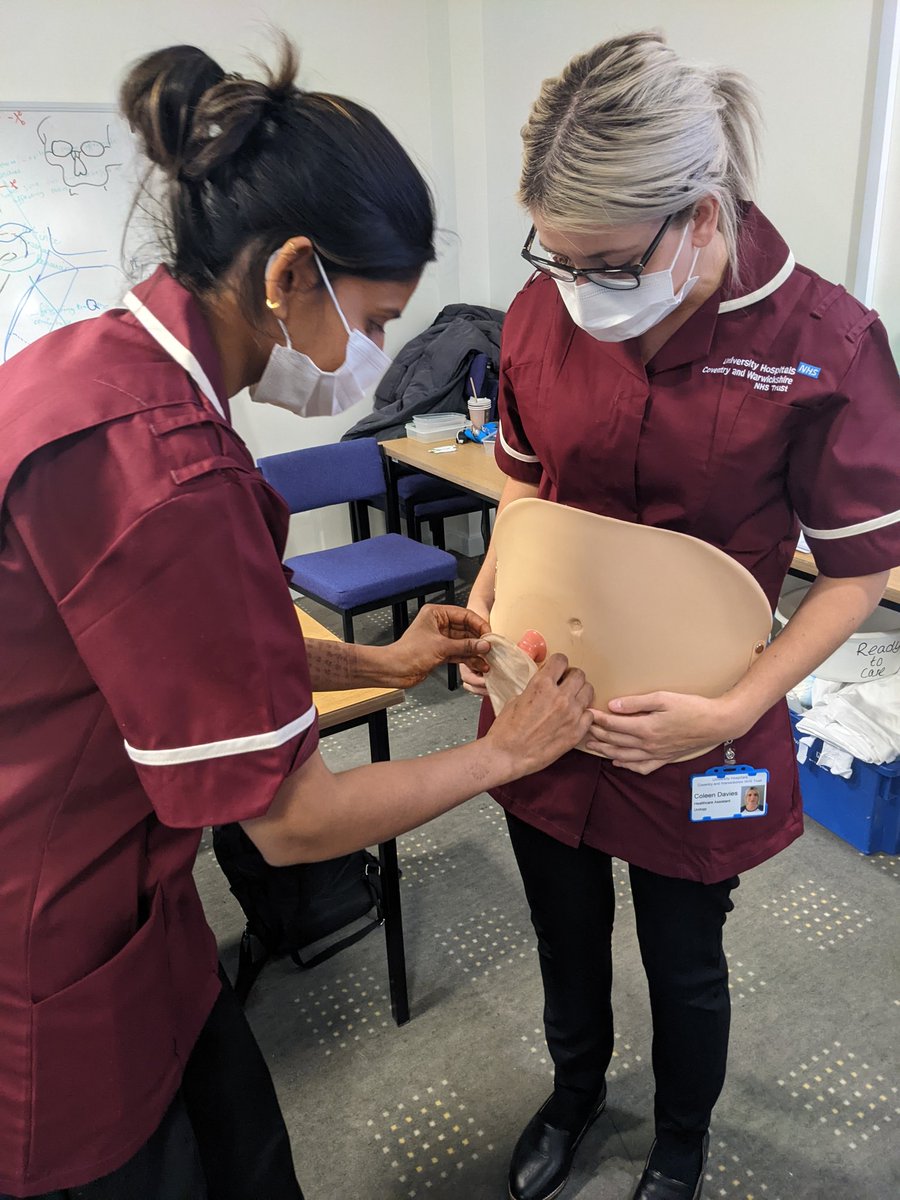 UHCW_LD's tweet photo. This week 20 new band 2/ trainee HCA's are attending the Ready to Care programme where they will gain knowledge and learn new skills in preparation of hitting the wards/ departments next week. 

During day 1 we learnt about good stoma care! 

#developingourstaff #teamUHCW https://t.co/uOpF8EgdZH