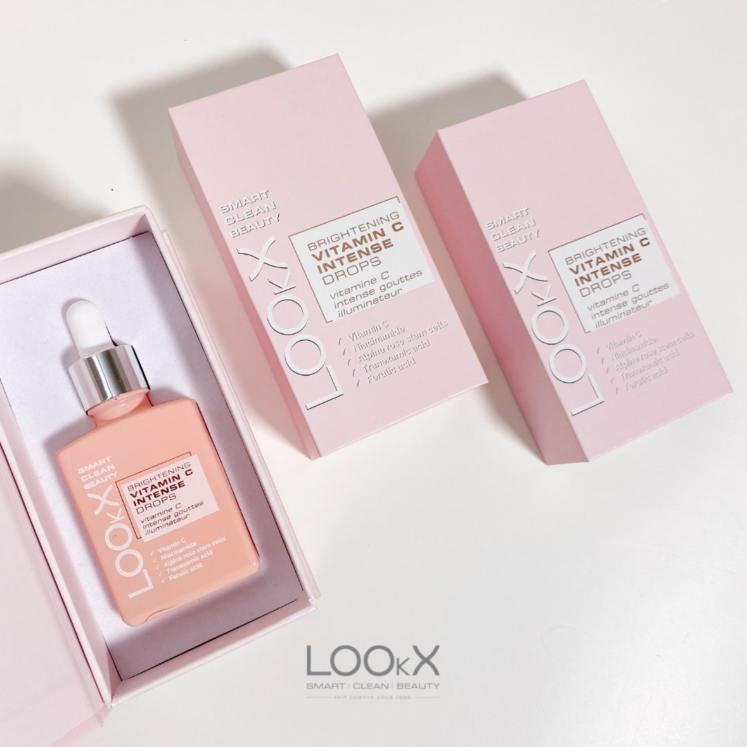 The new LOOkX Brightening vitamin C intense drops give direct result: a fresher and more even skin tone. It also prevents and reduces pigmentation, brightens, supports and firms the skin. And the packaging is 100% recyclable, wat more do you want?