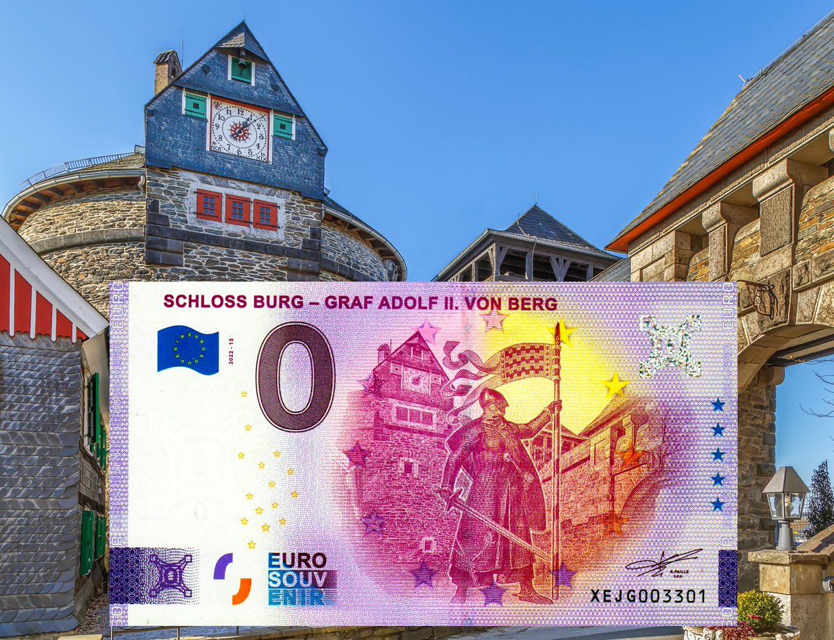 EuroSouvenirDE's tweet photo. 110 Meter hoch über der Wupper thront Schloss Burg, der trutzige Bergfried ist weithin zu sehen.
https://t.co/QHq1InOXYP
#SchlossBurg #Solingen #Wupper #NRW #0Euro #SouvenirSchein #EuroSouvenir #NullEuro #NullEuroSchein https://t.co/g9hy6Ulmst