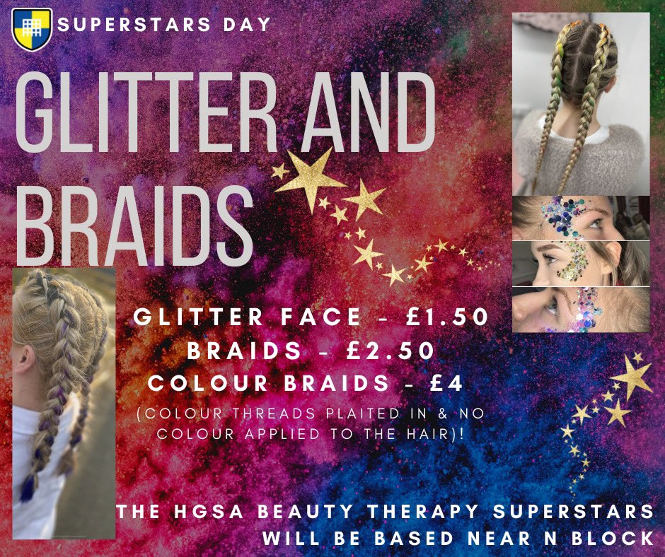 TranquilityHGSA's tweet photo. We’re looking forward to the @HeanorGateSA @SpencerSuperS day tomorrow! Come and see us for glitter and braiding! ✨ https://t.co/JHVdO8JwPQ