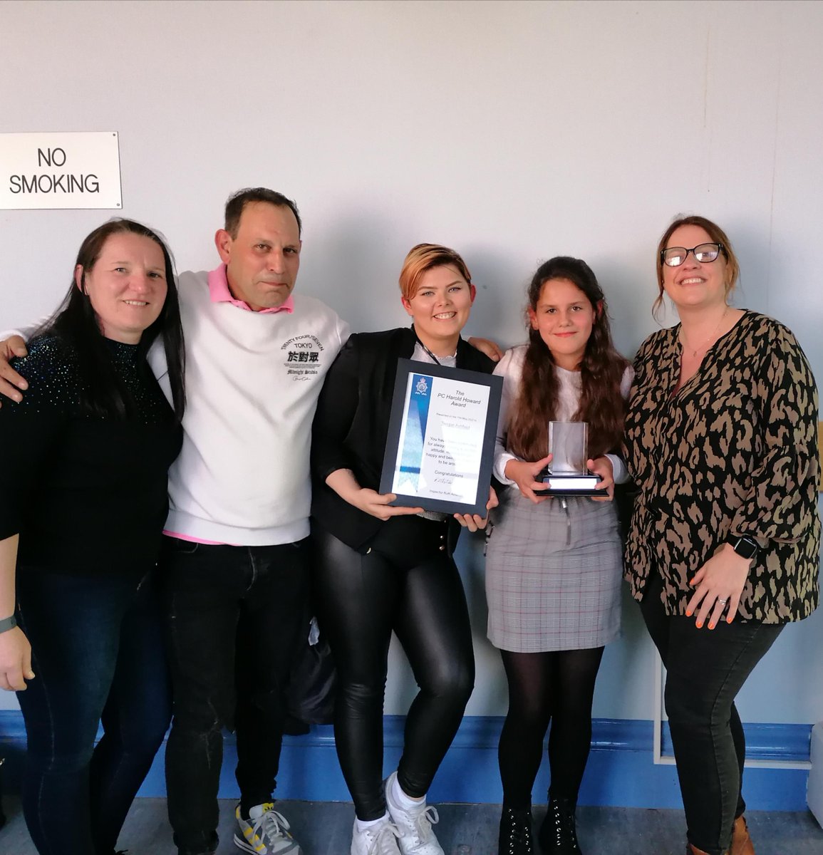WelfareTeam's tweet photo. We are delighted that Teegan won the very first PC Harold Howard Award at Warrington Police Museum. Teegan was nominated for her positive attitude, making people happy, supporting others &amp; for being a pleasure to be around. We are so proud of you. @WelfareTeam https://t.co/bi5JybnBSf