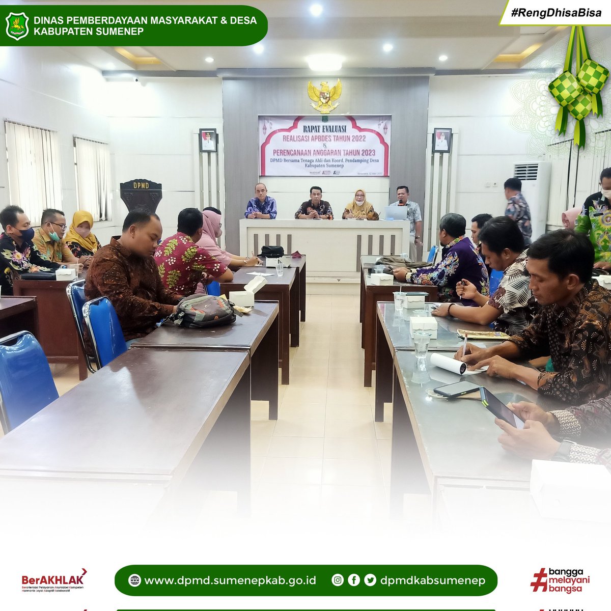 Dpmdkabsumenep's tweet photo. Rapat Evaluasi Realisasi APBDes Th. 2022 dan Perencanaan Anggaran Tahun 2023
DPMD Kabupaten Sumenep Bersama TA dan Koord. Pendamping Desa

#rengdisabisa #Sumenepmelayani #berakhlak #banggamelayanibangsa https://t.co/EIc2RdYgLQ