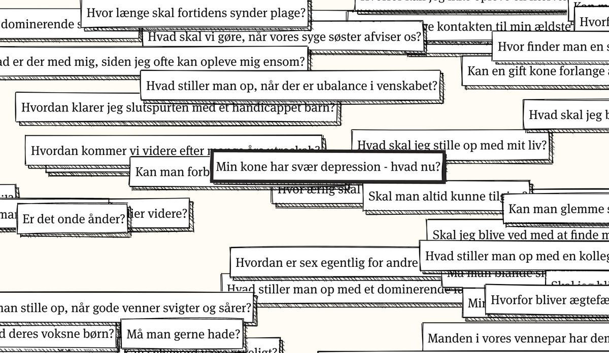 Hvad kan to årtiers brevkassespørgsmål fortælle os om livet? Det er <a href="/sara_vagtholm/">Sara Gro Vagtholm</a> nu <a href="/kristeligt/">Kristeligt Dagblad</a>'s ekspert i, for hun har gennemgået 23 års spørgsmål. Gå selv på opdagelse i tendenserne her: kristeligt-dagblad.dk/historier/brev…