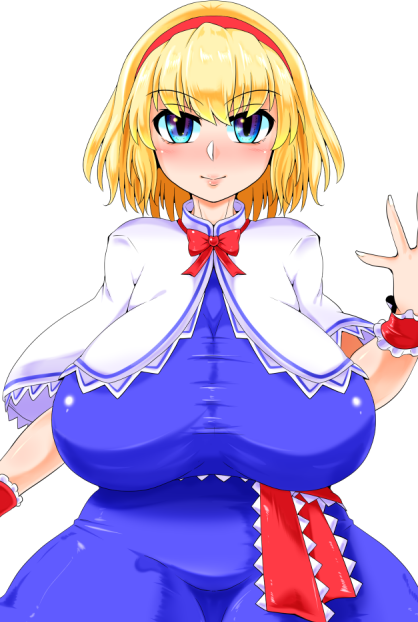 アリス立ち絵
ムチムチデカ乳にすると腰太りに見えるのが難点 