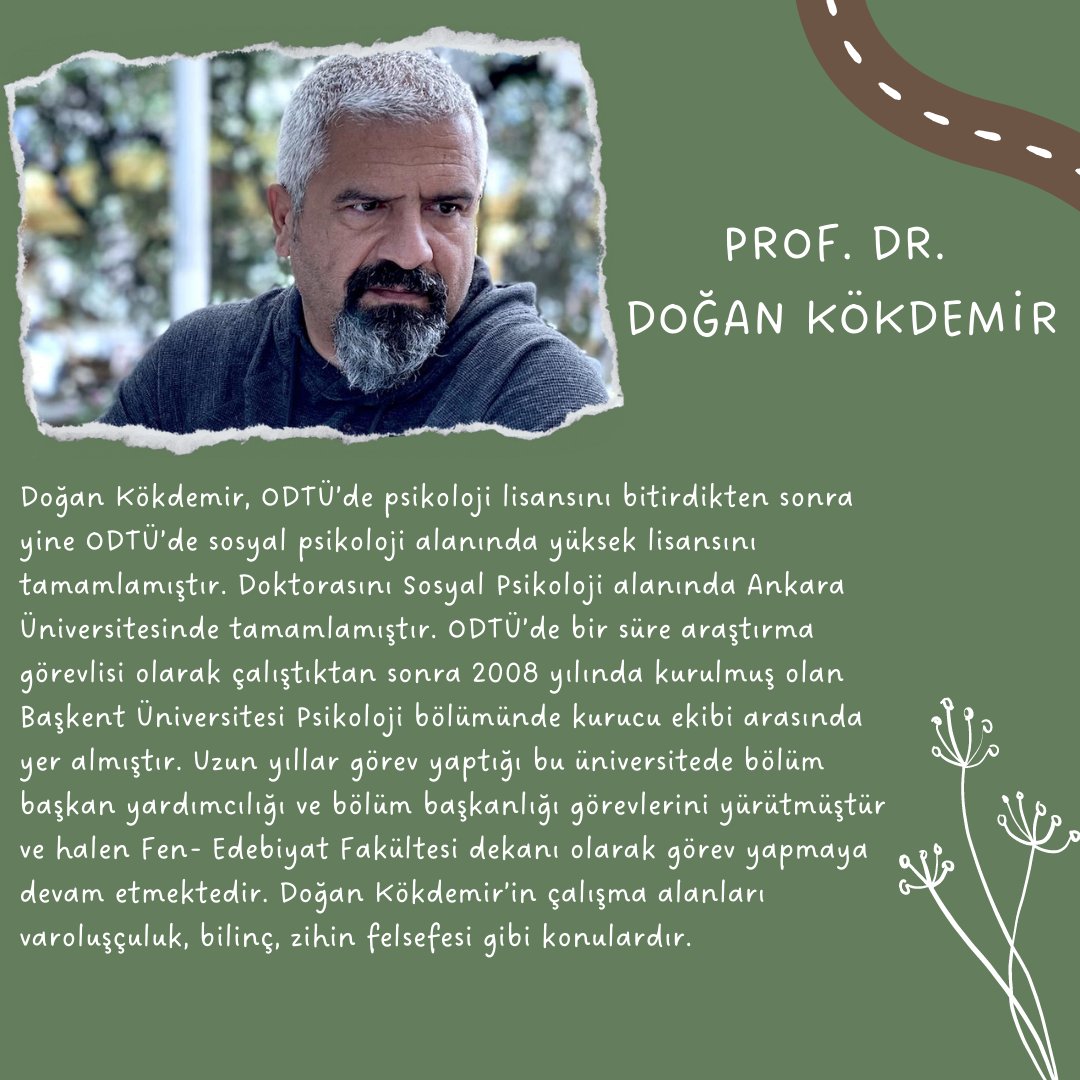 yasarpsi's tweet photo. 15 Mayıs Pazar günü yolculuğumuza değerli konuklarımız:

Prof. Dr. Doğan Kökdemir
Uzman Psk. Dilara Özsoy
Uzman Psk. Çağlar Elbirlik
Dr. Psikolog Volkan Karpat 

Eşlik edecekler 🌿

✨Keşif yolculuğumuz için takipte kalın! 💚 https://t.co/T469m80nvG