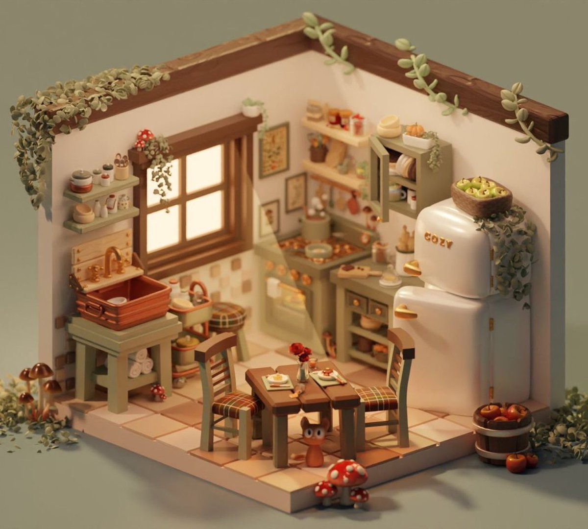 80Level's tweet photo. Here's a collection of cozy tiny Blender-made dioramas created by 3D Artists @miaboaz, @GregoryKhodyrev, @nicky_blender, and other artists

More dioramas here: https://t.co/7y6DNxkG0N

#blender3d #b3d #blender #3dart #stylizedart #gamedev #indiedev https://t.co/BJVcTtcF9t