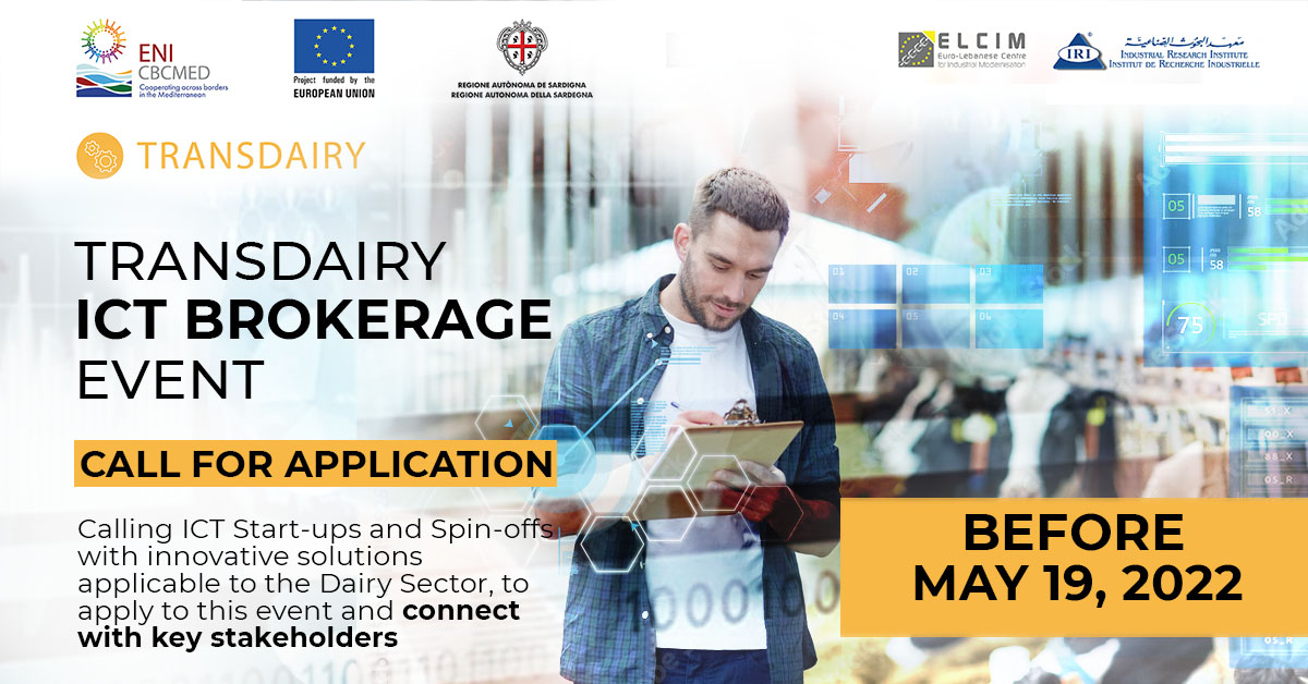 TransdairyP's tweet photo. 🇱🇧 Great Opportunity in Lebanon 🇱🇧
#TRANSDAIRY is looking for innovator, entrepreneur, ICT Start-ups and Spin-offs who have a business idea or project that can contribute to resolving one of the many challenges in the Dairy sector in Lebanon https://t.co/qEEkDBZ0Fc
#GOMED https://t.co/4HwqMOSvUF