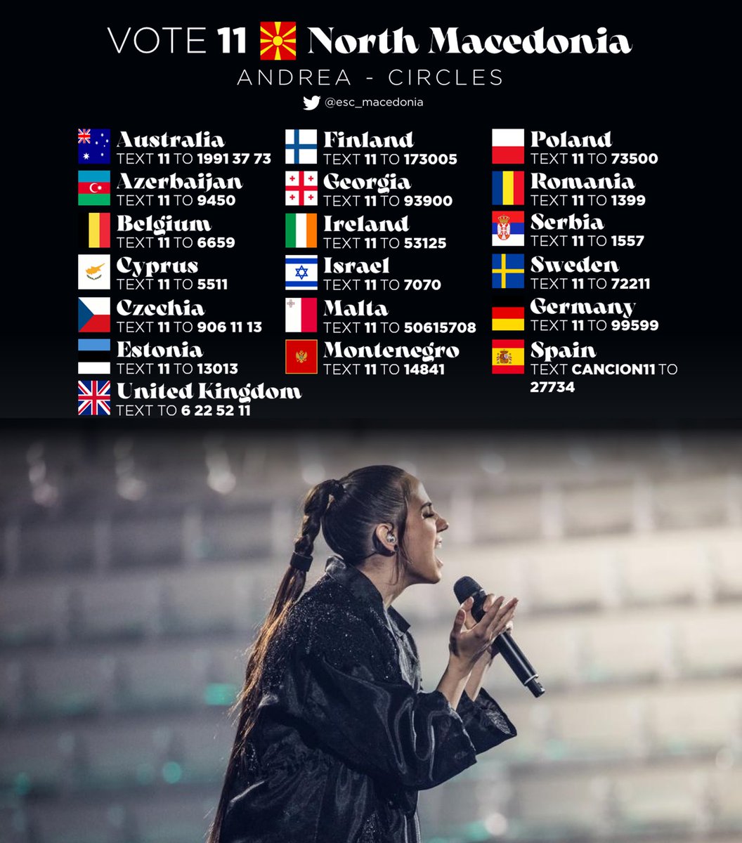The day has finally arrived! 

Support 🇲🇰 @andrea_music20 &amp; song #11 “Circles”. 

Let’s enjoy what could be our very last time on the #Eurovision stage.