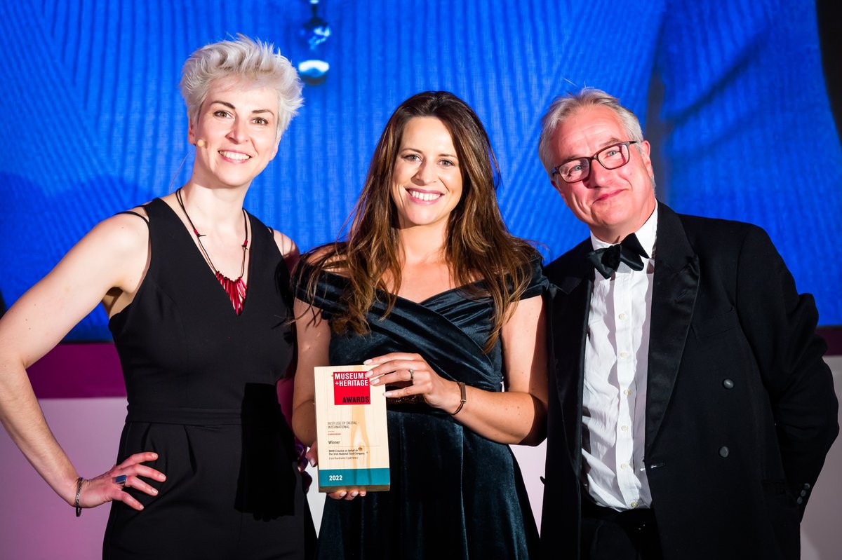 DmwCreative's tweet photo. DMW and our client The Irish National Stud are delighted to receive the BEST USE OF DIGITAL – INTERNATIONAL award for The Irish Racehorse Experience at the 2022 Museums + Heritage Awards, ‘the Oscars of the museum world’! 🍾�� @MandHShow @IrishNatStud @Hypsos_Group @mcwstudios https://t.co/dADPg5JgpC