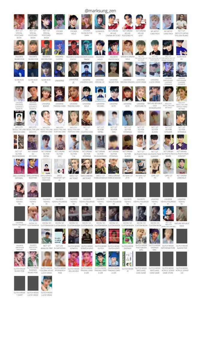 NCTDREAM NCT127 トレカ一覧 トレカリスト 保存用 glitch mode