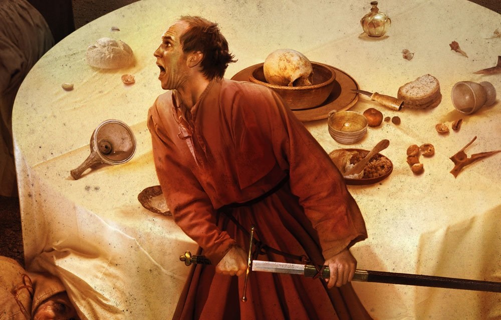 Reynevan no renunció:

‘—No llevo alemanes.
—No soy alemán, soy silesio.
—Entonces di esto: soczewica, kolo, miele, mlyn.
—Soczewica, kolo, miele, mlyn. Y tú di esto: stol z powylamywanymi nogami.
—Stol z powy... myla... waly... Sube.’

Andrzej Sapkowski
Traduce José M. Faraldo