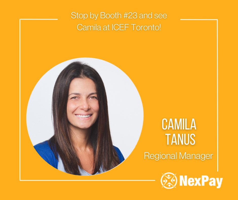 NexPay's tweet photo. If you are attending ICEF Toronto be sure to stop by Booth #23 to talk w/ Camila! 

Attending virtually? So are Carolina &amp; Maria del Pilar!

We are excited to share all the ways NexPay can help you make international payments easy!

Schedule a meeting with our team today!

#ICEF https://t.co/kPEWgoBPgQ