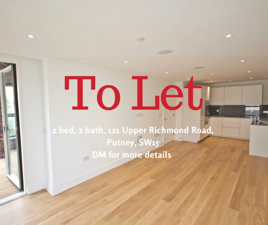 wigmorejones's tweet photo. #ToLet - A fantastic 2bed, 2bath apartment in award winning development, London Square #Putney. It boasts generous open plan reception leading to an east facing balcony with views over London.

£2350 pcm

#wigmorejones #newhomesnewbeginnings #121URR #London #SW15 #realestate https://t.co/jME8koHfne