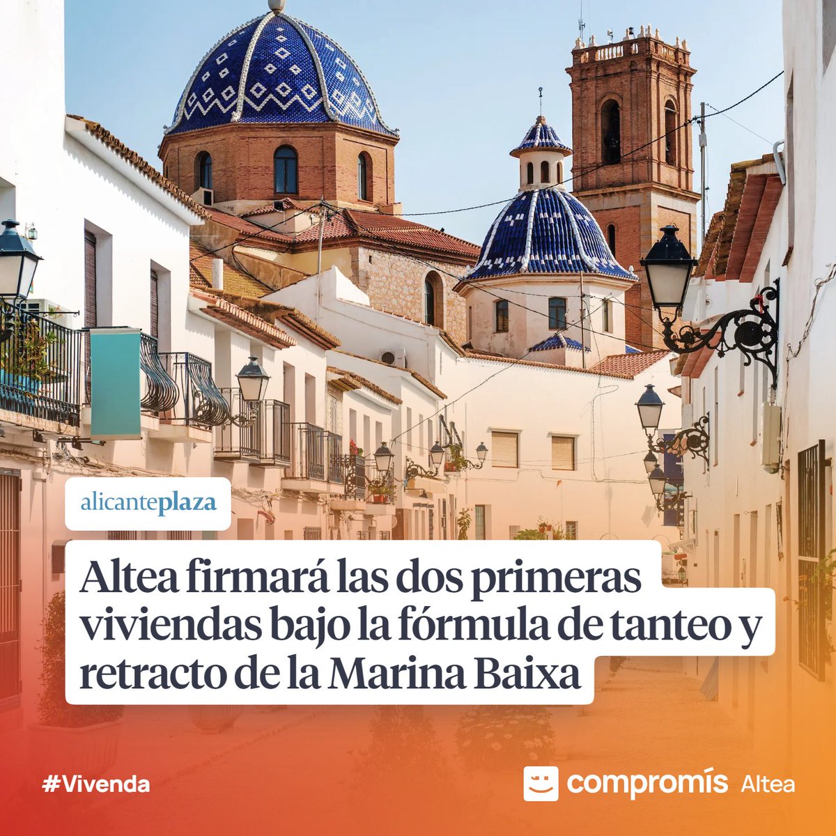 🟠 Som el primer municipi de la comarca que comptarà amb vivendes socials gràcies a la fórmula de tanteig i retracte 🏠

ℹ comprom.is/vivendes_Altea

#Vivenda #BenestarSocial #Altea