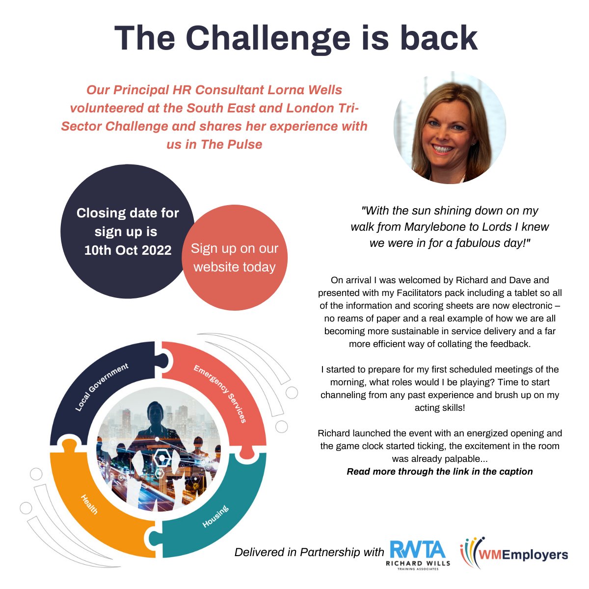 WMEmployers's tweet photo. You can read more about Lorna's experience during the South West and London Tri-Sector challenge in the pulse here: https://t.co/3mhwUm7s4W
Sign up below:
https://t.co/flEHRyyioq
@Willsy2 #Trisector #WME #WestMidlands #WMEmployers https://t.co/ifNWjVcICA