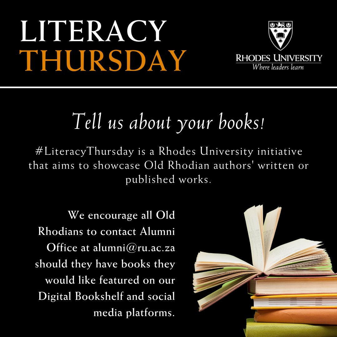 Rhodes_Uni's tweet photo. Want your book featured on #LiteracyThursday? Please email alumni@ru.ac.za for more information.
To see our featured books, go to:
https://t.co/kJAwzk4YF3 https://t.co/GMcq5pGJjc