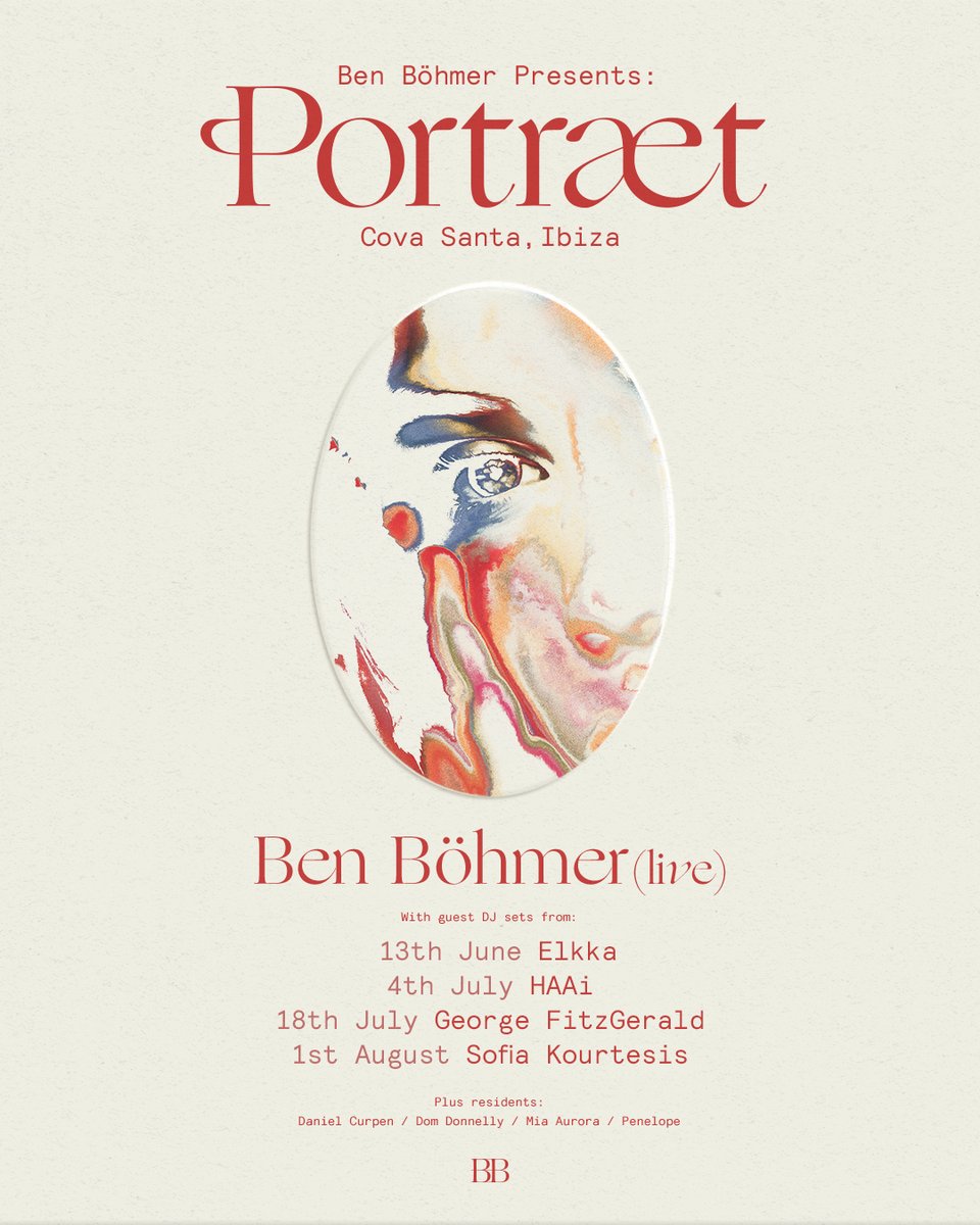 This summer, @benbohmermusic heads to Ibiza to begin his all-new 'Portraet' residency in Ibiza, where he'll play both live and DJ sets ✈️☀️ He will also be joined by special guests: @ElkkaMusic, @haaidj, @georgefitzmusic and @SofiaKourtesis. Tickets ➜ bit.ly/38li9FC