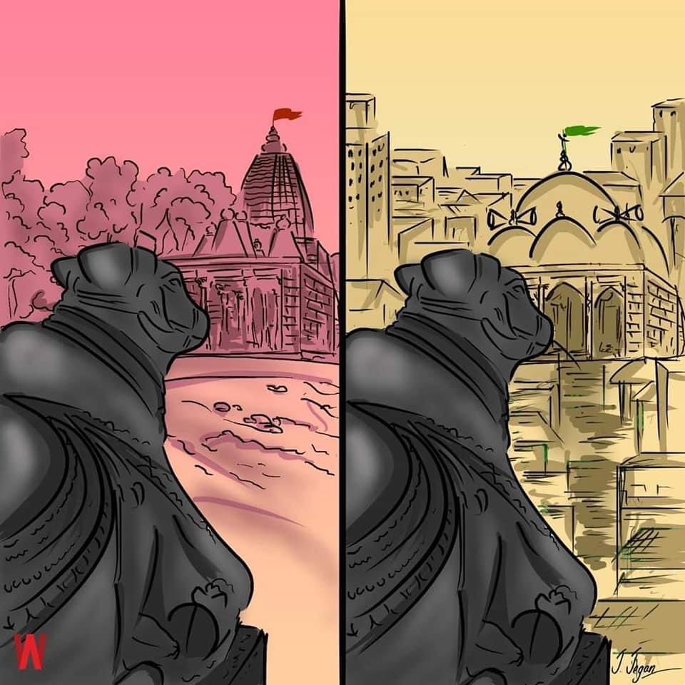 BhaiiSamrat's tweet photo. Nandi Maharaj facing #GyanvapiMasjid bcoz it was earlier the main mandir where Shivling was there, or else why will Nandi Maharaj face a mosque if it were not a mandir, need we give more proof of the i$lamic tyranny?? When will the wait of Nandi Maharaj end!! #GyanvapiTruthNow https://t.co/51quHyoPBb