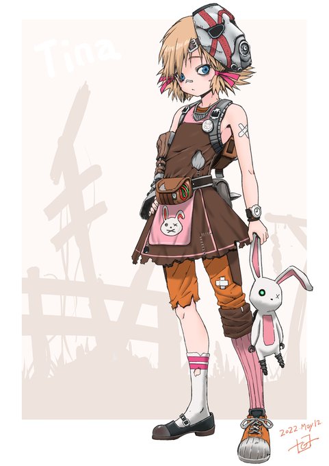 というわけで おラクガキ。自分の手癖でティナを描いてみたかっただけ#ボーダーランズ 