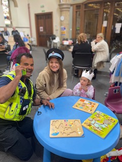 PCSOHarold's tweet photo. So far so good for Pcso Harold this week. Helping the Positive Action Team with the recruitment stand at the Bournemouth&amp;Poole College and this morning at a coffee morning @stmikesbournemouth. https://t.co/0KtjsSiSyL
