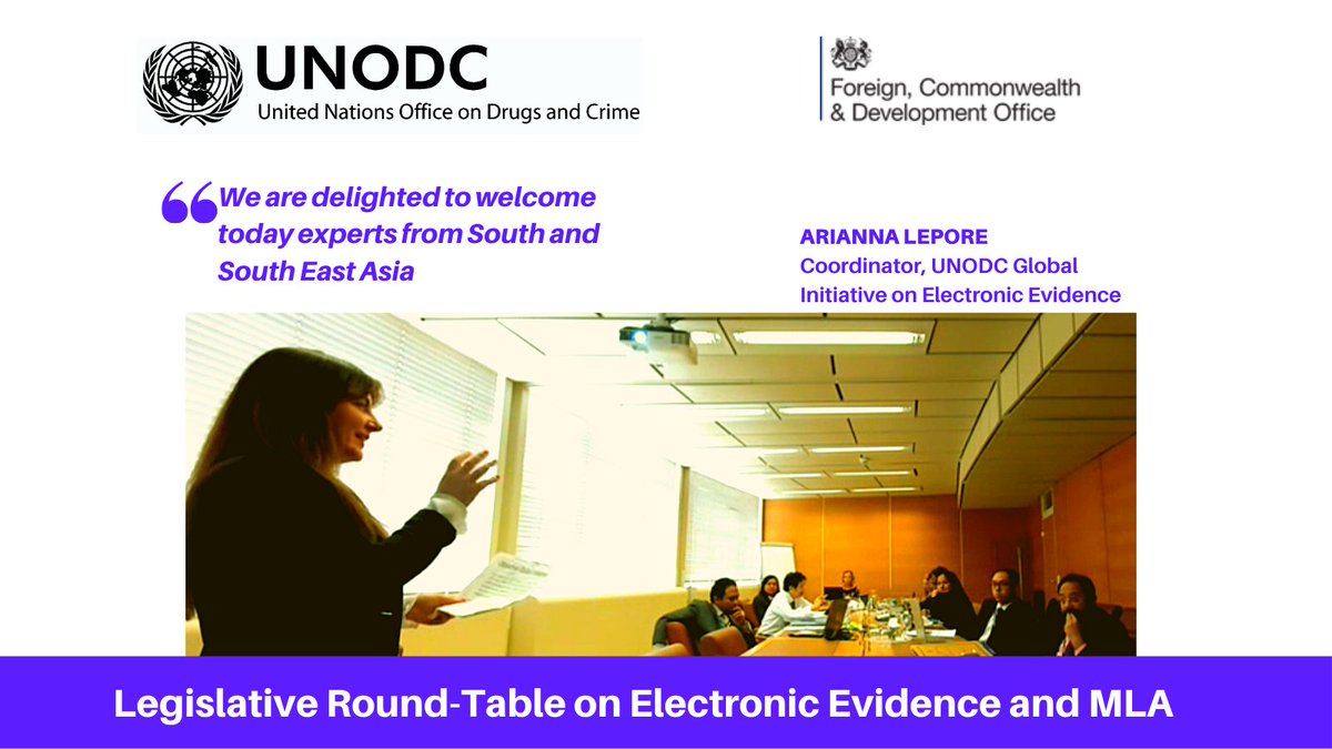 UNODC_TPB's tweet photo. 🔊 Happening today! @UNODC_TPB hosts a ⚖️ Legislative Round Table on #electronicevidence and #mutualassistance, gathering experts from  South and South-East Asian countries. Thanks @LondonCyber for the financial support https://t.co/Aw89HoXbFS