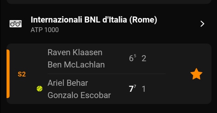 DeporPai's tweet photo. #deporpai #master1000Roma #ForoItalico en juego y primer set para Behar y Escobar https://t.co/LrzBkQ6bkf