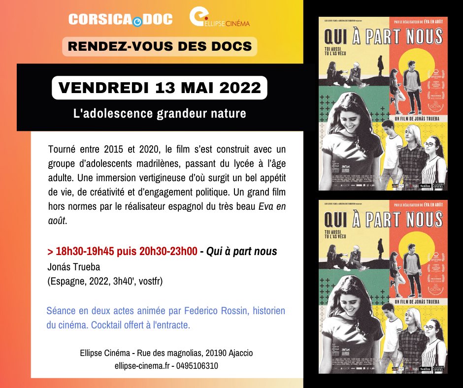 Demain soir ne manquez pas notre Rendez-vous des docs à l’Ellipse !