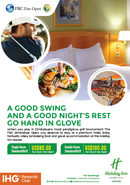 African_Sun's tweet photo. This is what we call a hole in one! SPECIAL rates at Holiday Inn Harare for golfers attending the FBC Zim Open, we are ready to host you. For bookings, email us on reservations@holidayinnharare.co.zw to book. #ZimOpen #HolidayInn https://t.co/uYHkdaMNjq