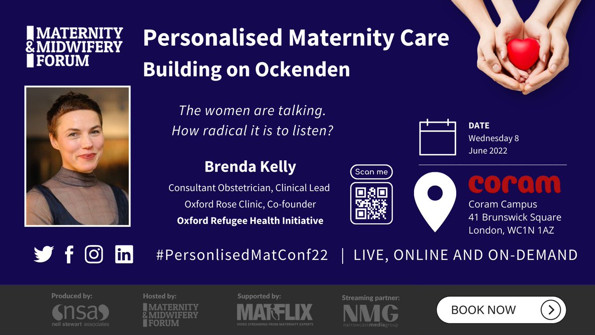 MidwiferyForum's tweet photo. Wed, 8th of June at the @Coram &amp; live, online 

The women are talking. How radical it is to listen?  - @KellyB_Oxford

See the agenda and book here: https://t.co/mWimXqkNka

 #PersonlisedMatConf22 https://t.co/lMJbZwg2fy