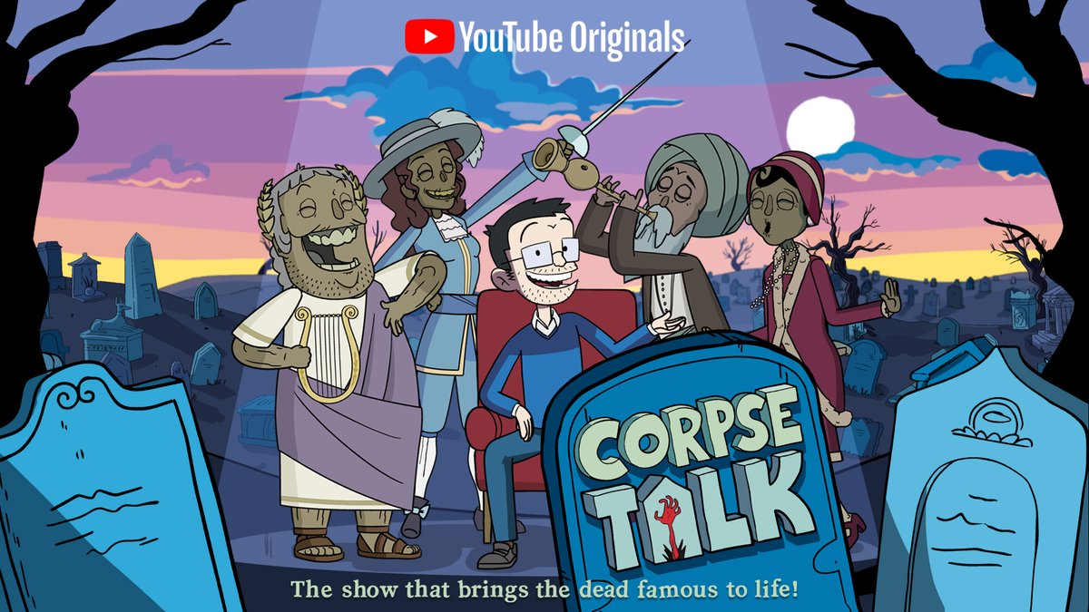 Adam_T_Murphy's tweet image. #CorpseTalk comes to life on @YouTube tomorrow Friday 13th May! Starring @Joe_Sugg as er, me, lovingly brought to life by the amazing team at @TigerAspectKids. Based on @acouplecomics and my comic, published by @phoenixcomicuk, @dfb_storyhouse and @dkbooks