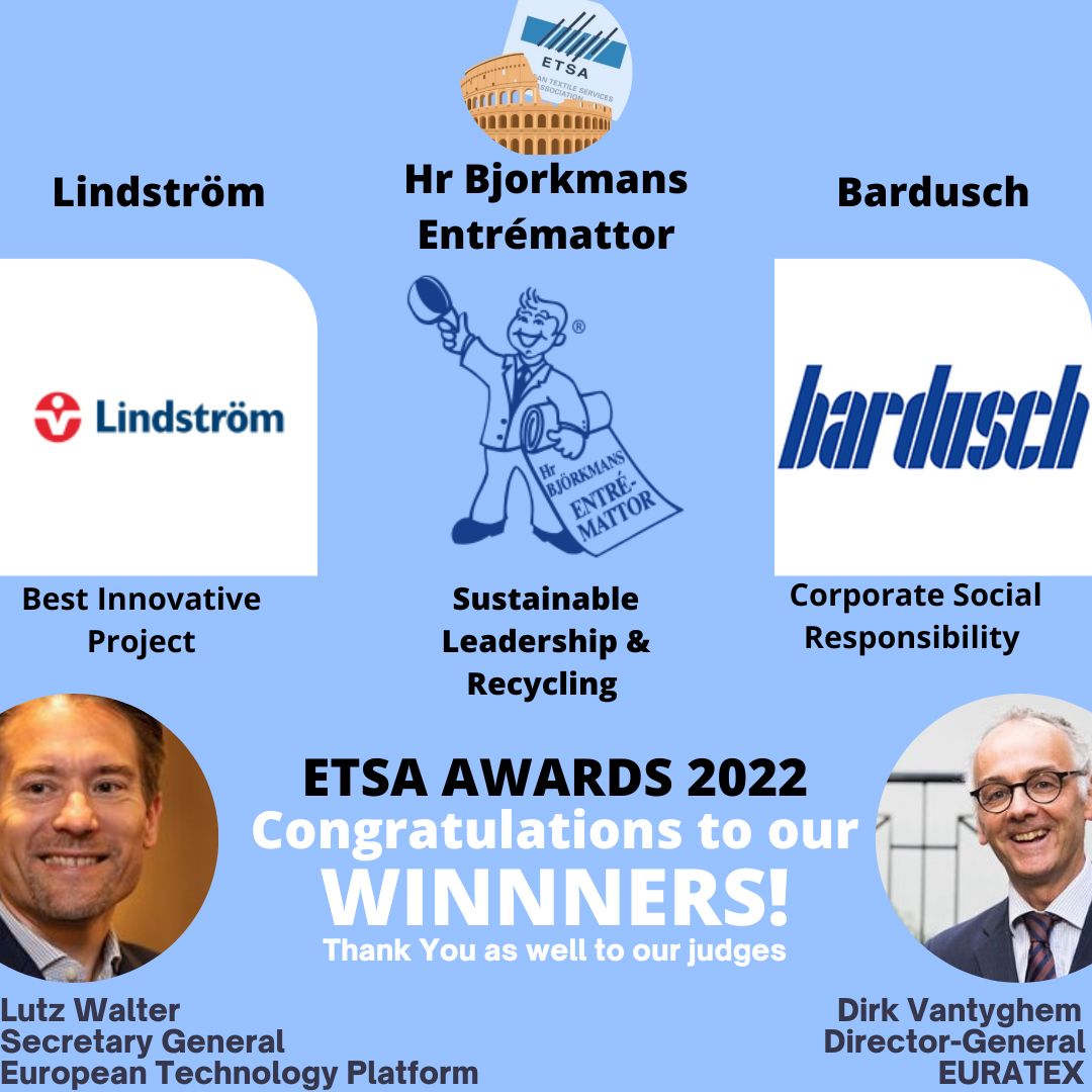 The Winners of the #ETSA Awards are announced now! Congratulations to our winners! <a href="/GroupLindstrom/">Lindström Group</a> , Hr Björkmans Entrémattor, &amp; Bardusch

A hearty congratulations, a thank you to our nominees and judges, more information will follow on ETSA Media shortly!