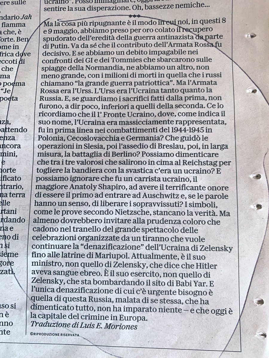 Ogni tanto, bisogna parlar chiaro e fuori dai denti. Sull’uso spregevole della “denazificazione” da parte di Putin, applaudo oggi le parole di Bernard-Henry Lévy