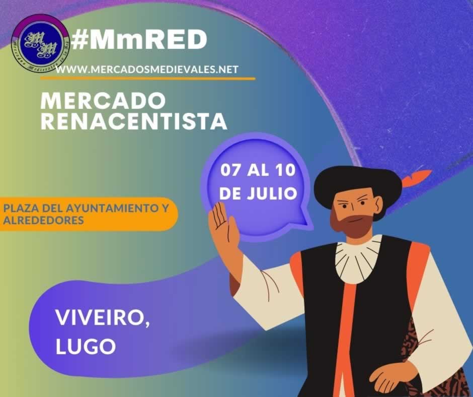 MercadosMedRed's tweet photo. 🏰 Mercado renacentista en Viveiro, Lugo del 07 al 10 de Julio 2022,en la plaza del Ayuntamiento
⬇ INFORMATE ⬇
https://t.co/StB2k3eUuM
#VIVEIRO #LUGO #MmRED #mercadomedieval #feriamedieval #medieval #mercado #feria #artesanía #animación #alimentación
@tempusaevus https://t.co/dJsKMP2hCO
