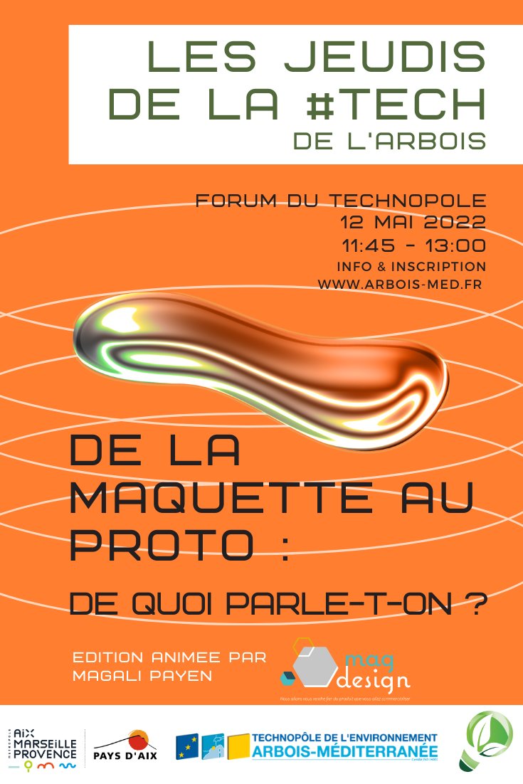 TechnopolArbois's tweet photo. [Les jeudis de la #TECH de l'Arbois]
📣 1ere édition du nouveau rendez-vous du Centre de Prototypage  🦾 Magali Payen de l'agence #Magdesign nous parle des bases du prototypage pour que clients et fournisseurs puissent bien se comprendre et s'entendre 
👉 https://t.co/L4lhU69yGG https://t.co/j0s2aiQoVF