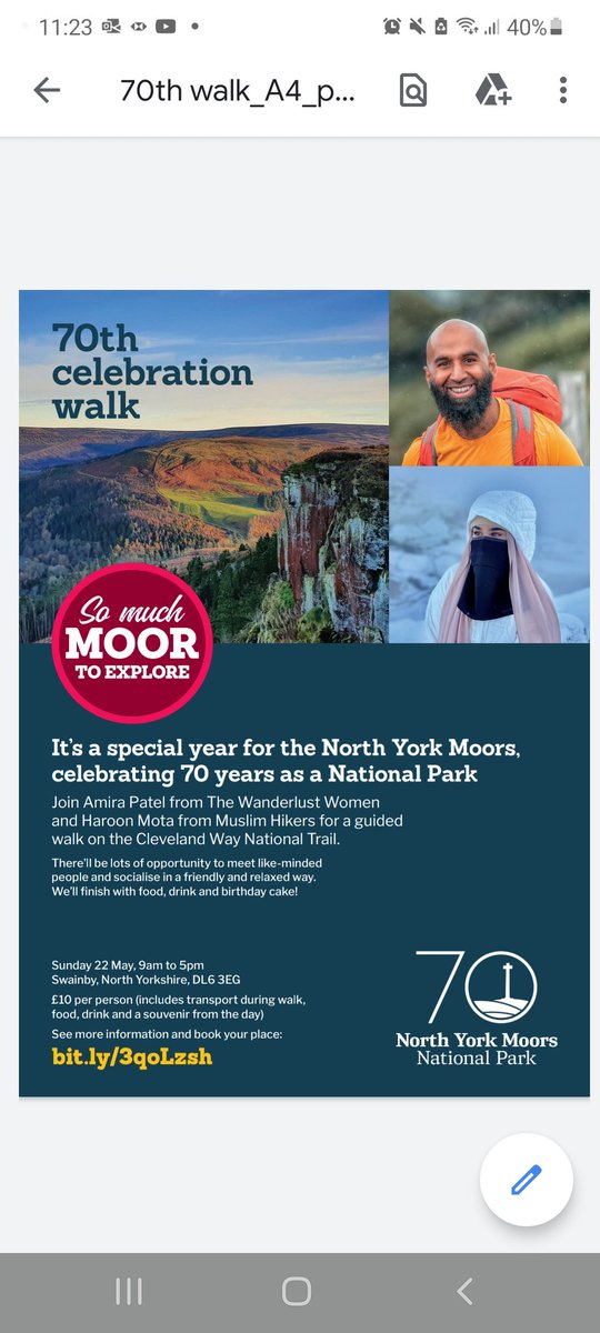 Muslim_Hikers's tweet photo. It's a special year for the @northyorkmoors as they celebrate 70 years as a National Park. 

Come join us for a celebratory walk on Sunday 22 May. Limited spaces. Book now: https://t.co/w355rb2Ouz

With special guests @Haroon_Mota &amp; @amiraaaa_p  🖐 https://t.co/ITnsuTT7tm