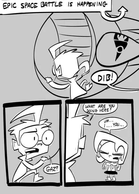Short Dib and Gaz comic

Slightly out of character, but I thought it was cute

#InvaderZim #fanart #comic #Dib #Gaz 