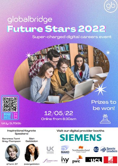 SMMATCareers's tweet photo. Our Y9 students are really enjoying #GbFutureStars @globalbridgeltd. Fascinating and insightful key note messages from @BenMasonGB @siangabbidon @Tanni_GT. Now exploring the #careers booths and looking forward to chatting with the employers through the chat box #ceiag https://t.co/2PmU42WhzM