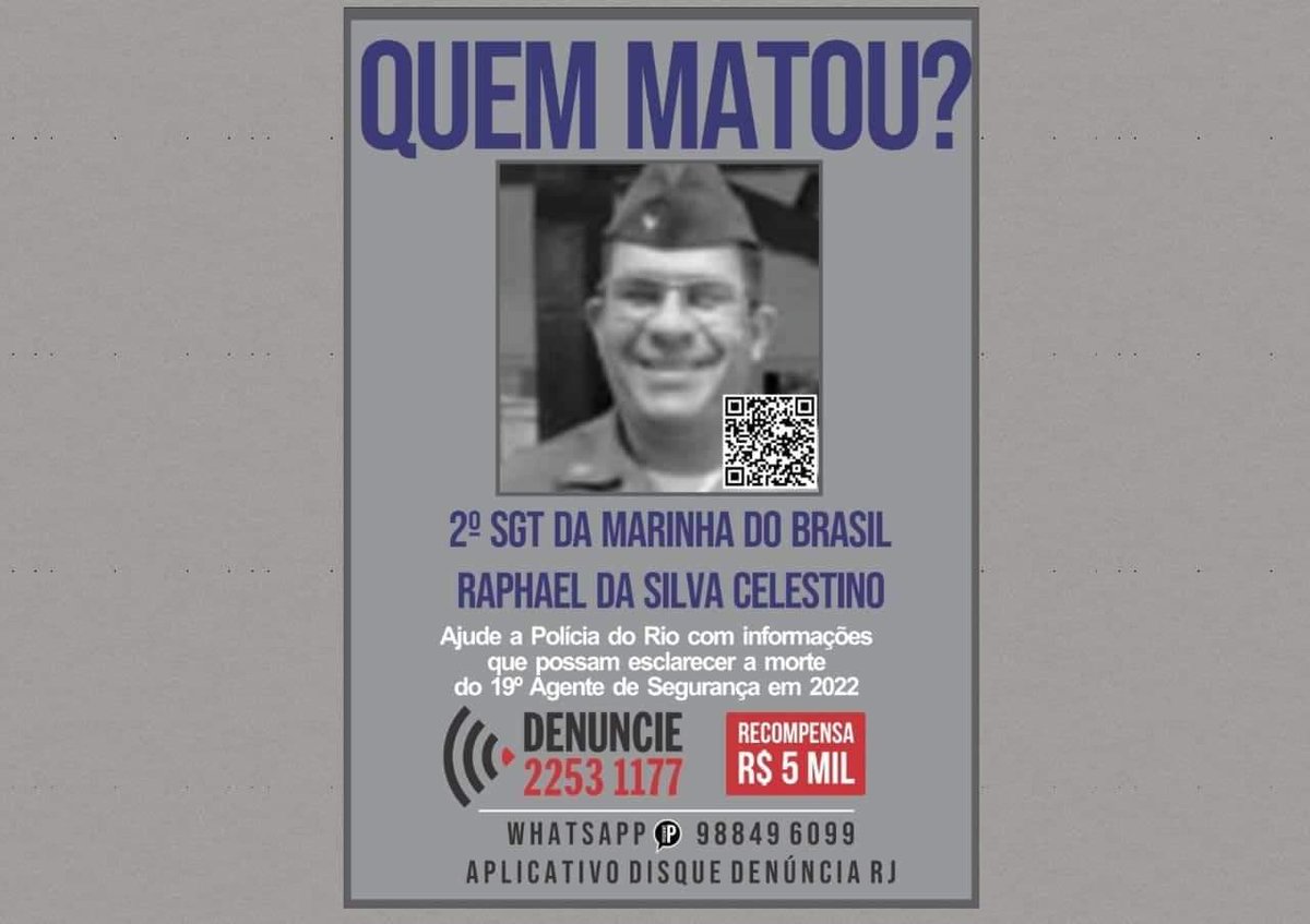 DDalertaRio's tweet photo. #quemMatou o 2° SGT da Marinha Raphael da Silva Celestino?!🤔O militar foi encontrado morto, na manhã de ontem (11), com o corpo amarrado, dentro de um carro, lá no bairro Colubandê, em São Gonçalo. #compartilhe

#denuncie 
📞21.2253 1177
📱WhatsApp dos Procurados 21.98849 6099 https://t.co/66dl76LeKF